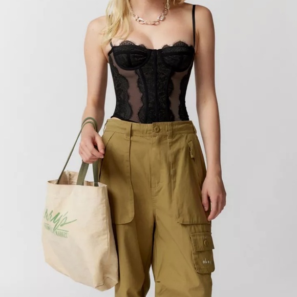 Urban Outfitters S Out From Under Modern Love Corset Lace Underwire Mesh - Picture 4 of 7